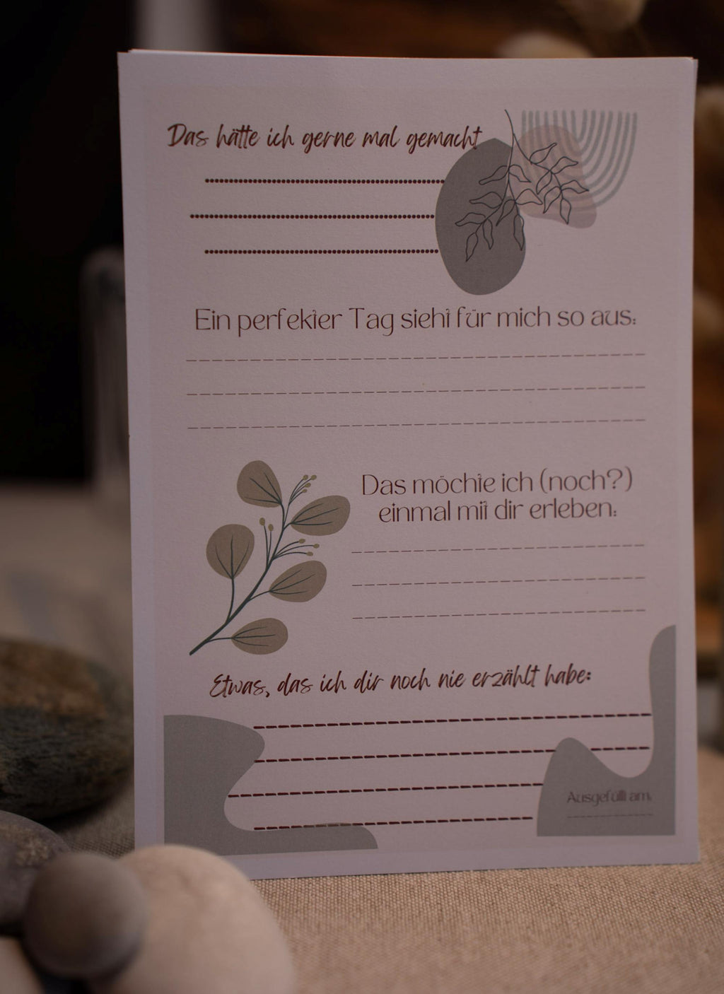 Freundebuchseite dunkles Thema