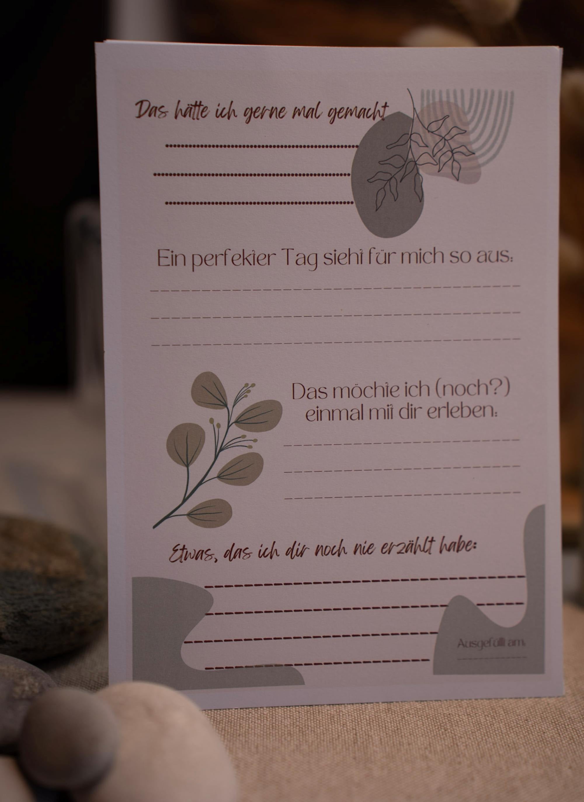 Freundebuchseite dunkles Thema