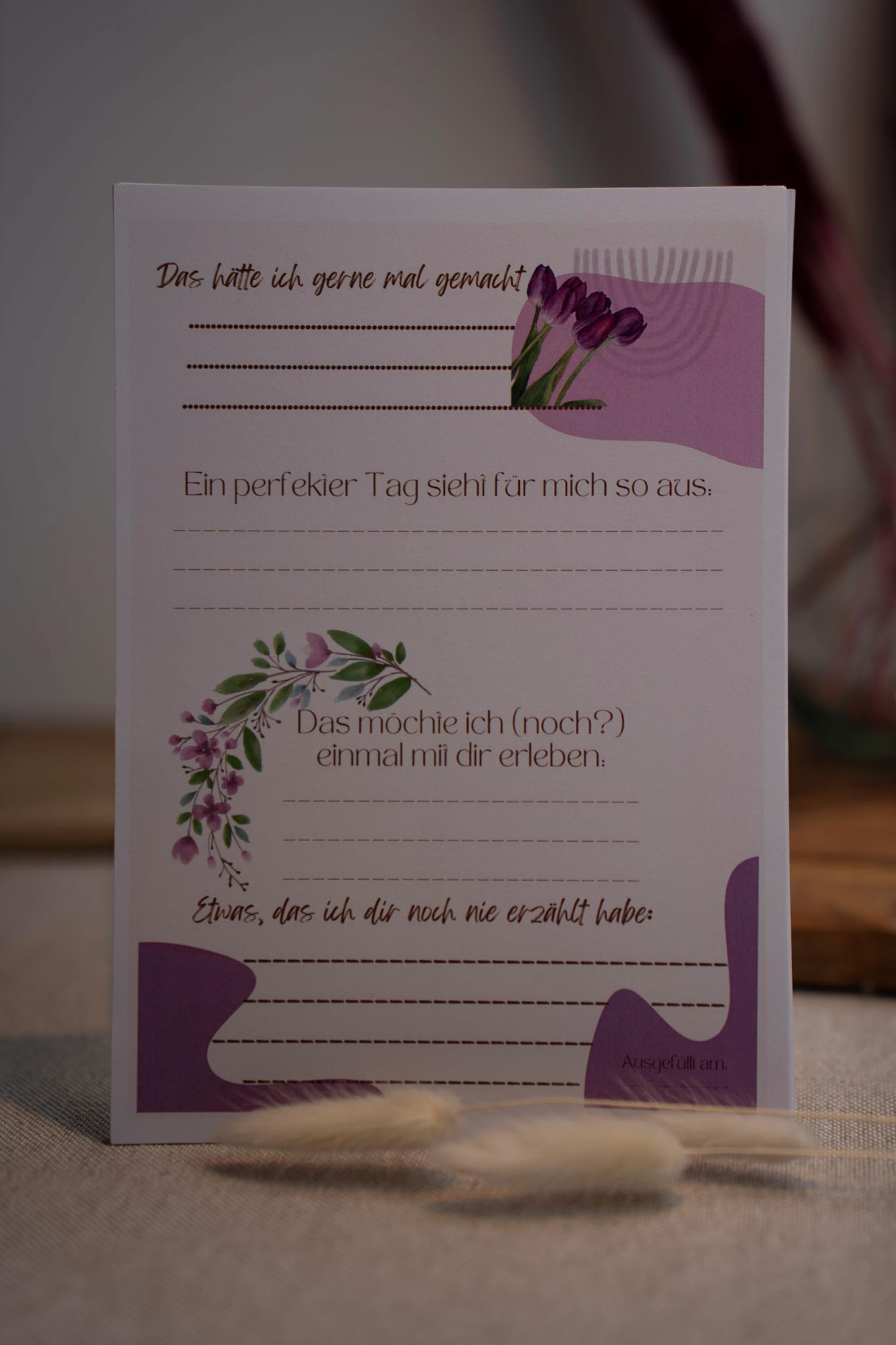 Freundebuchseite lila