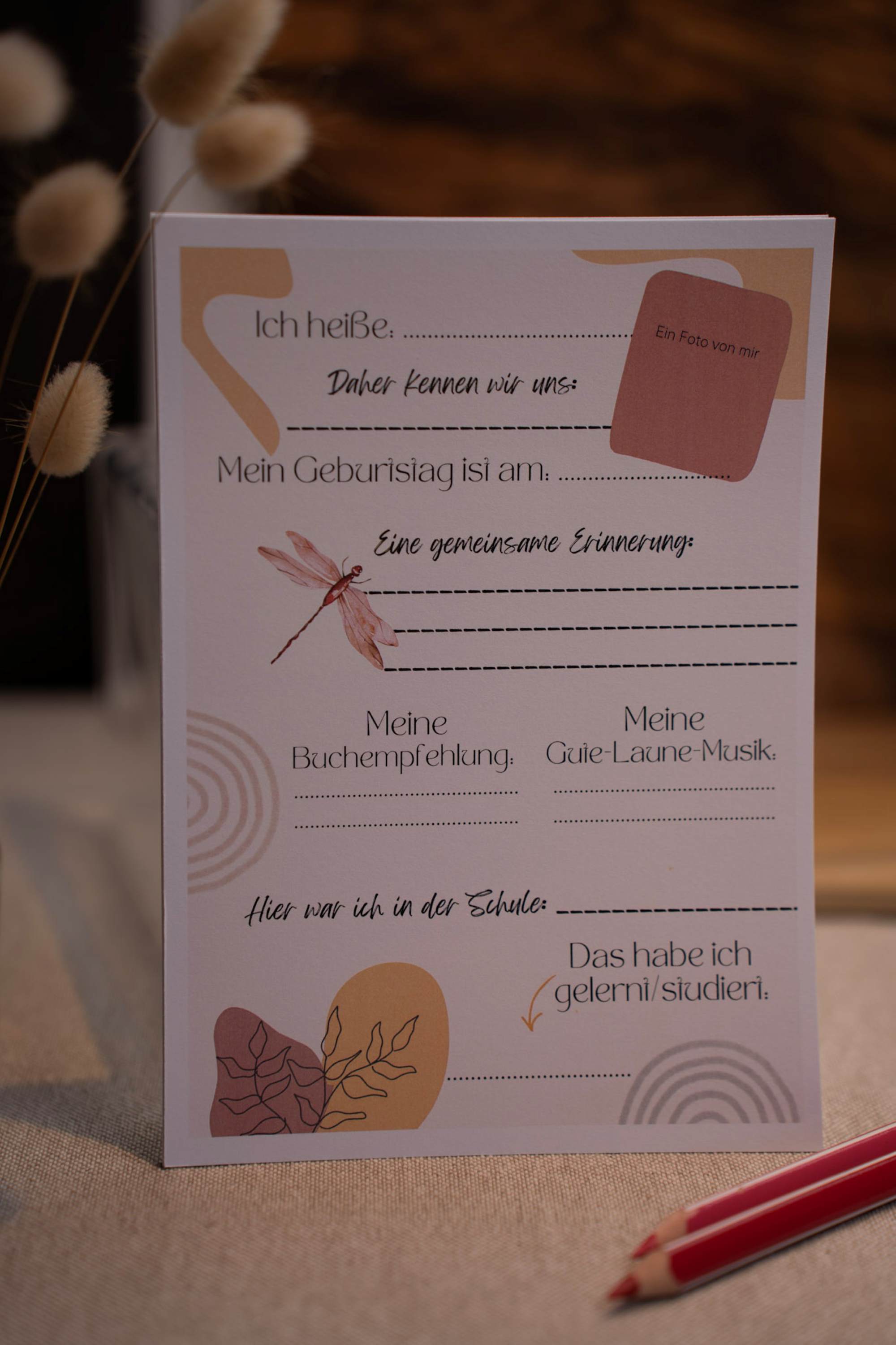 Freundebuchseite helles Thema